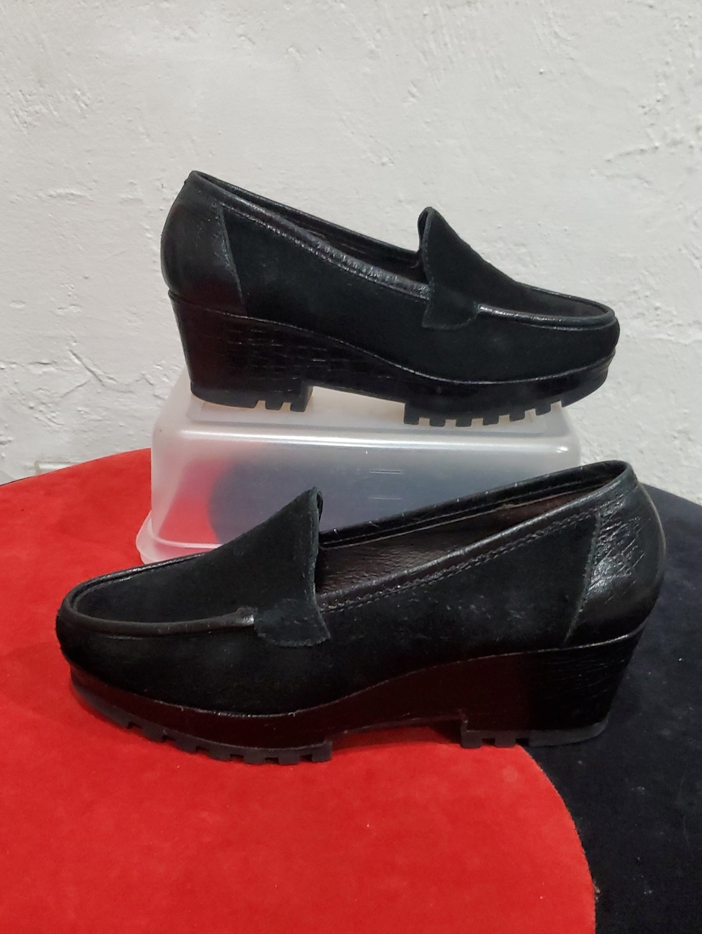 Dobald J Pliner Riza Platform Wedge Loafer In Black Size 6